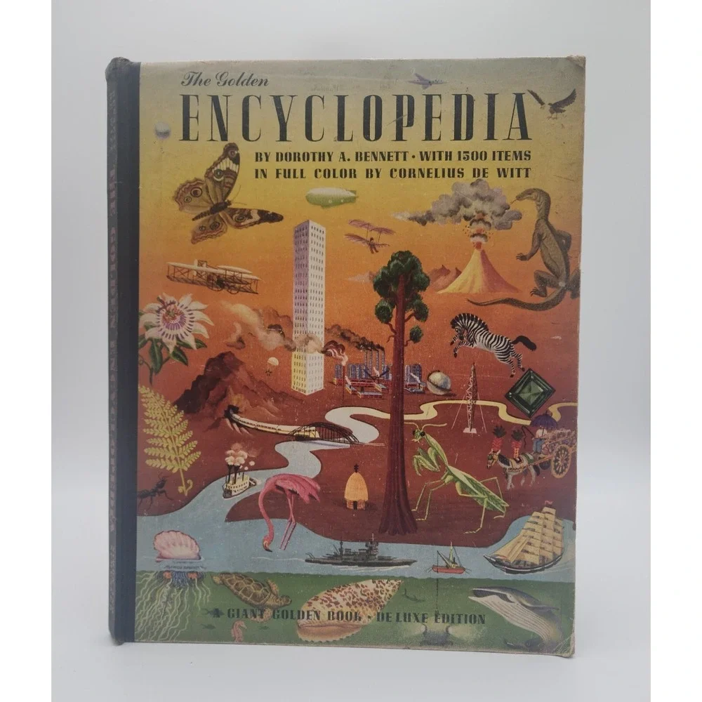 The Golden Encyclopedia by Dorothy A Bennett Giant Golden Book Deluxe 1946 1st‎